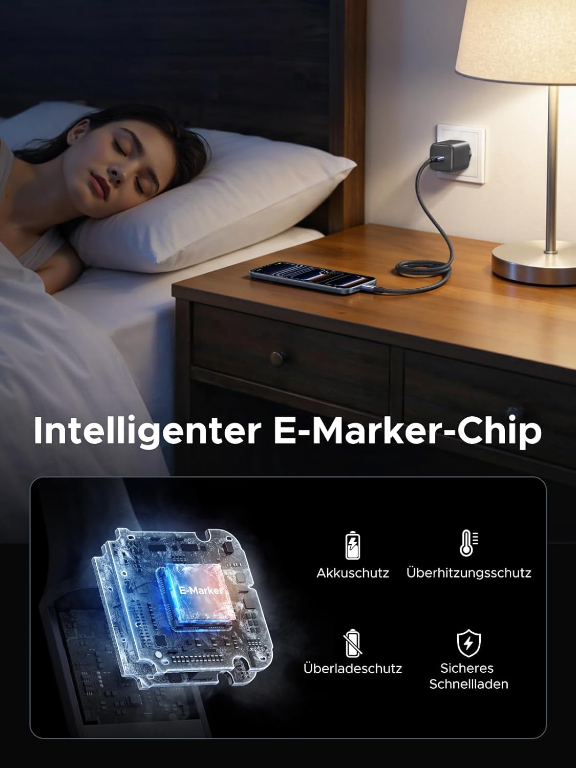 Detalle de UGREEN Magnetisches 240W USB-C Kabel – Selbstaufwicklung, PD 3.1, E-Marker, 1 m