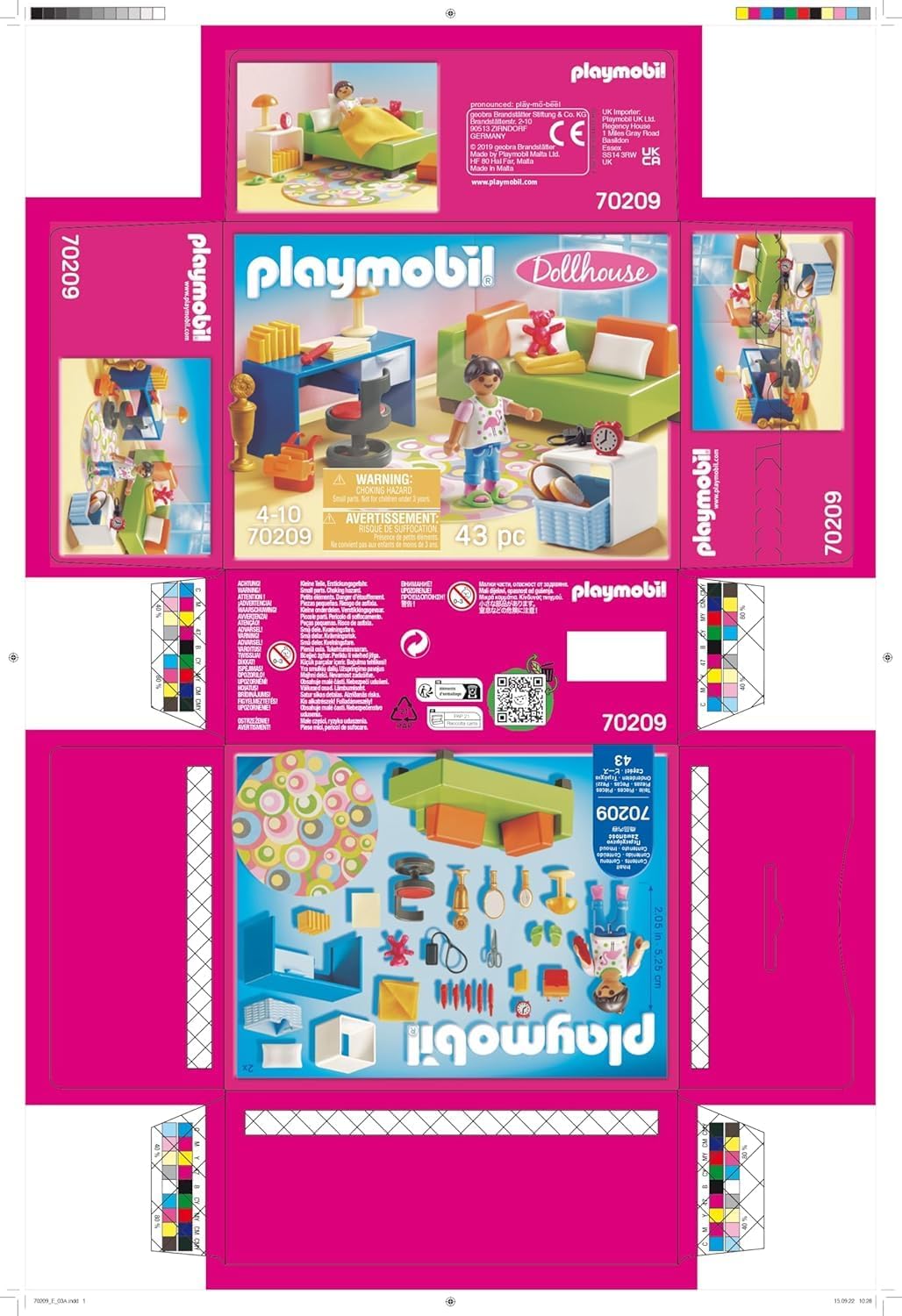 Detalle 2 de PLAYMOBIL Dollhouse 70209 Jugendzimmer mit Mädchenfigur und Zubehör (ab 4 Jahren)