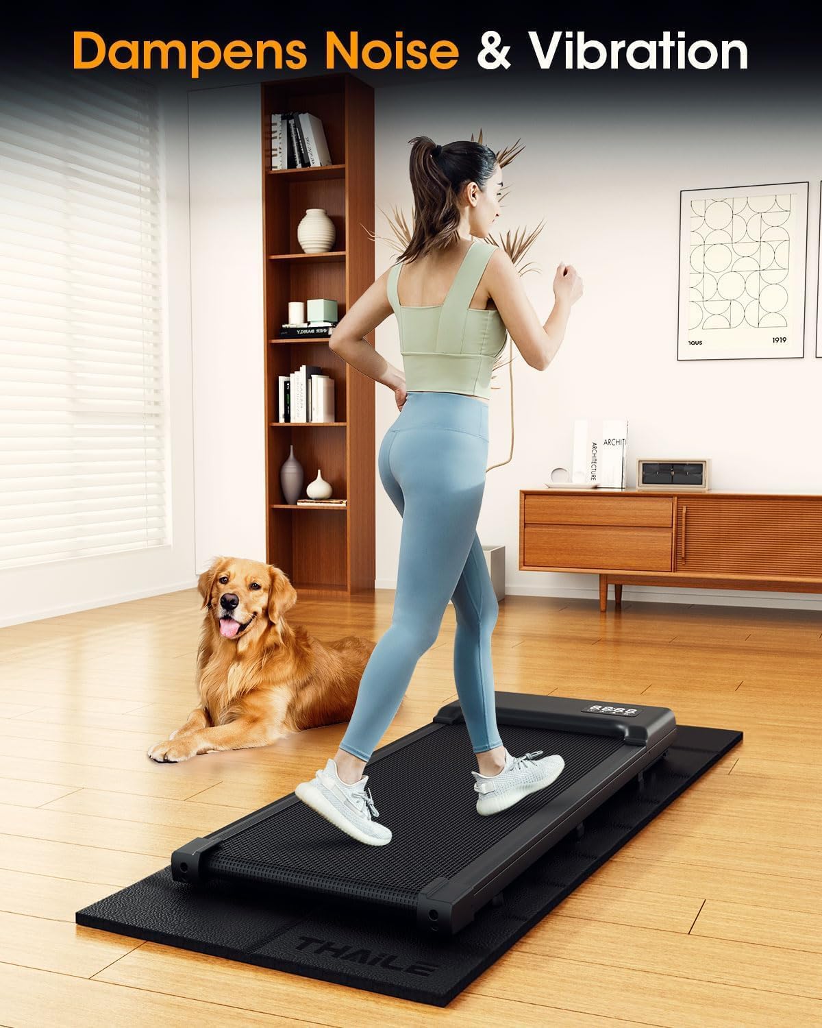 Detalle de THAILE MAT-80-1 Treadmill Mat, Waterproof PVC, Double-Sided Non-Slip