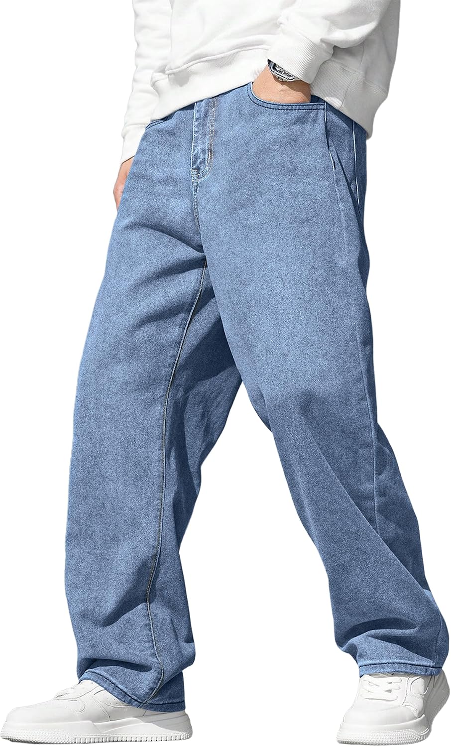 Detalle de JMIERR Men’s Baggy Wide-Leg Jeans (Skater Hip Hop Denim), Loose Fit Streetwear