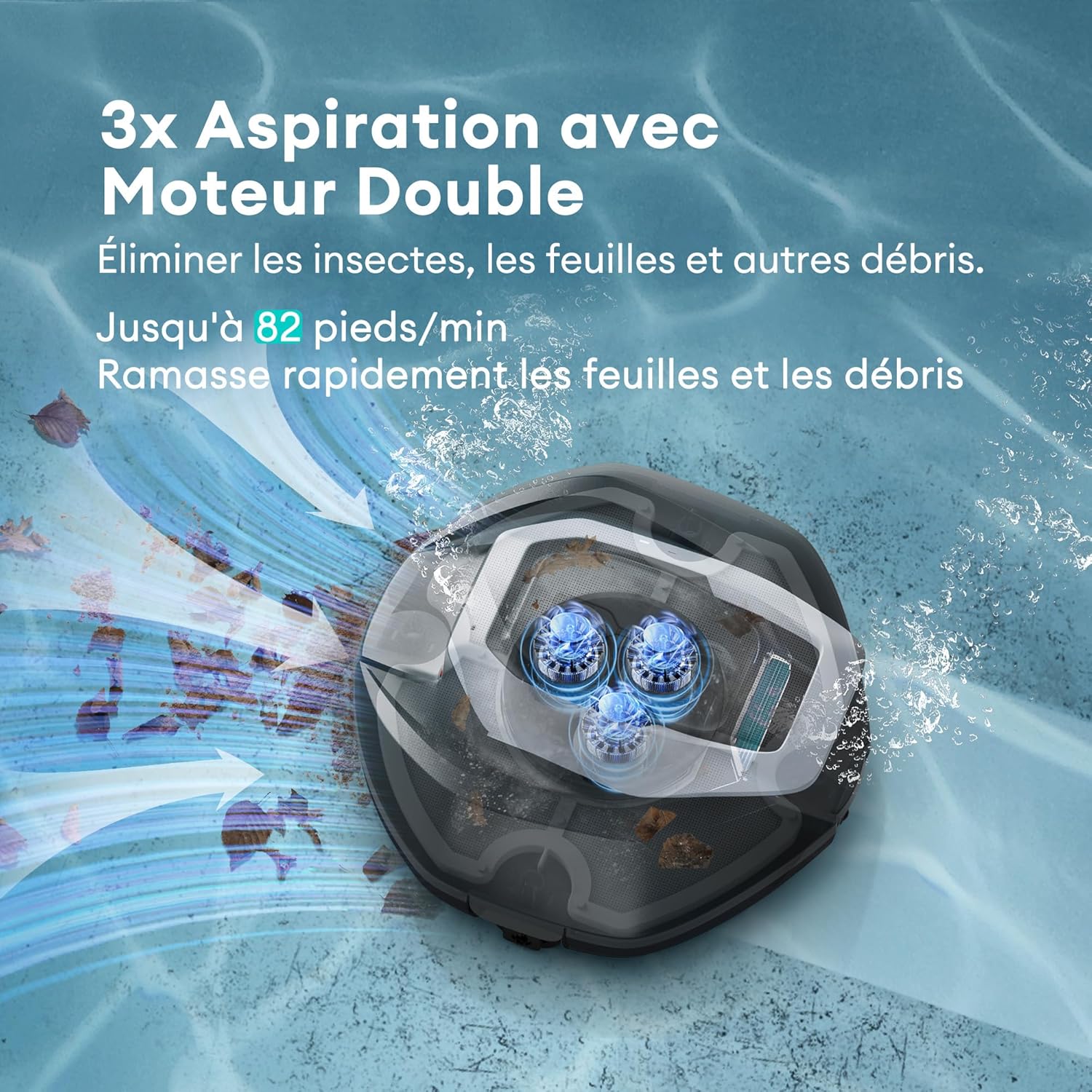 Thumbnail 2 de Ultenic Pooleco 10s — Robot Piscine sans Fil 80㎡, Contrôle APP et Autonomie 90 min