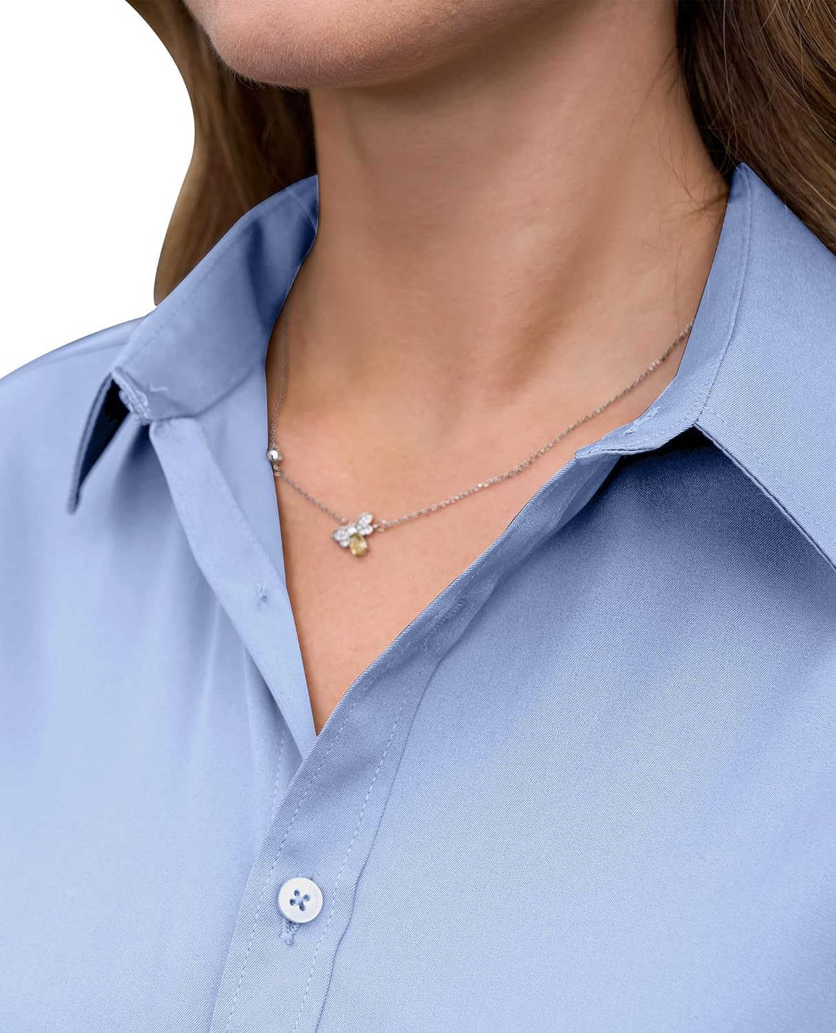 Detalle 2 de Damen Bluse Bügelfrei Regular Fit Stretch