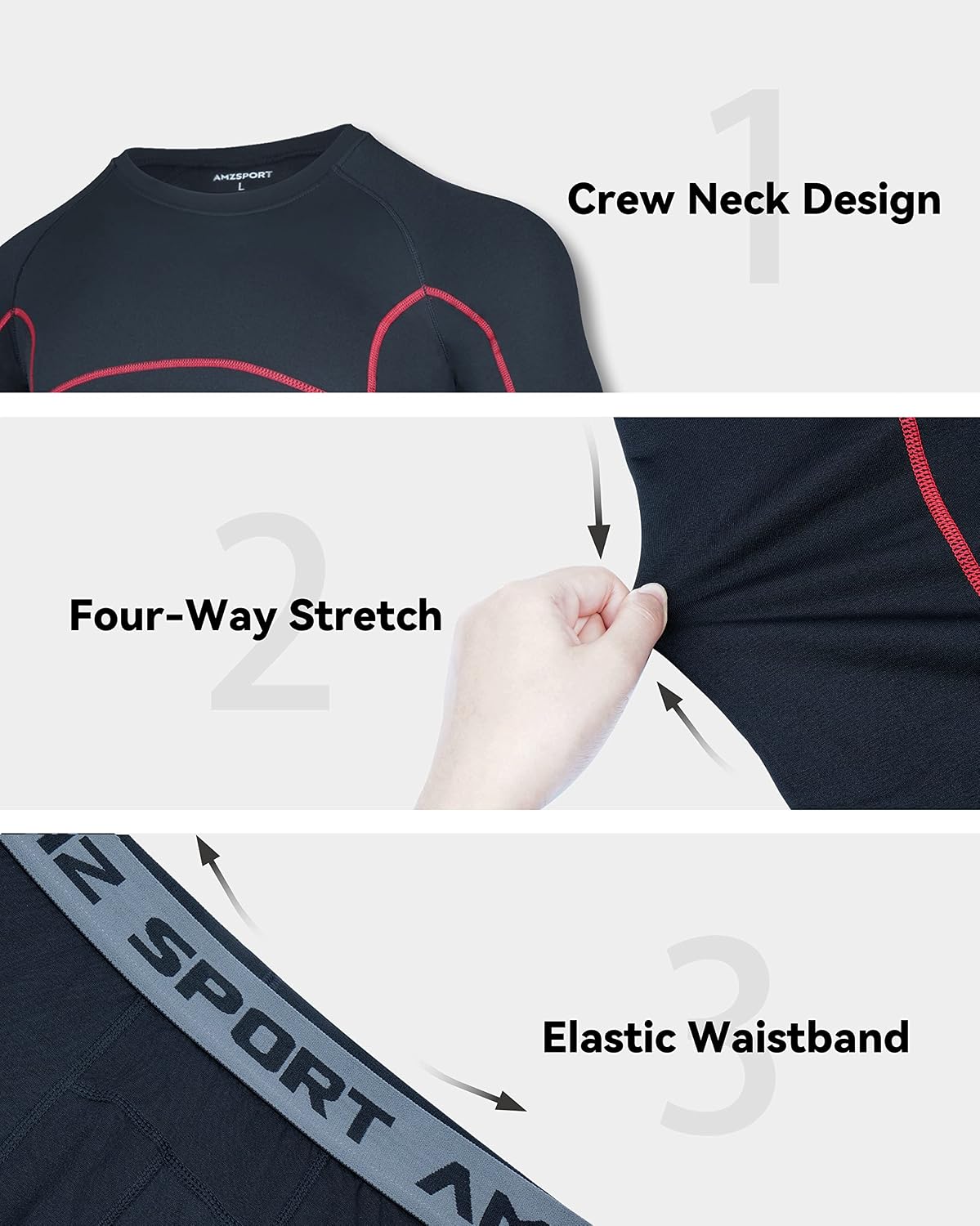Thumbnail 4 de AMZSPORT Intimo termico uomo set maglia e pantaloni per sport