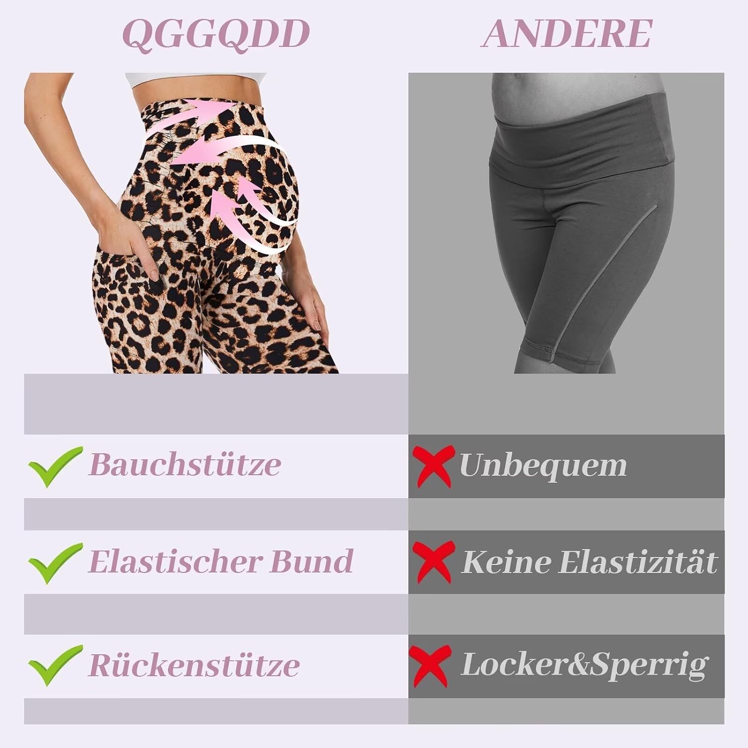 Detalle de QGGQDD Umstands Radlerhose für Schwangerschaft