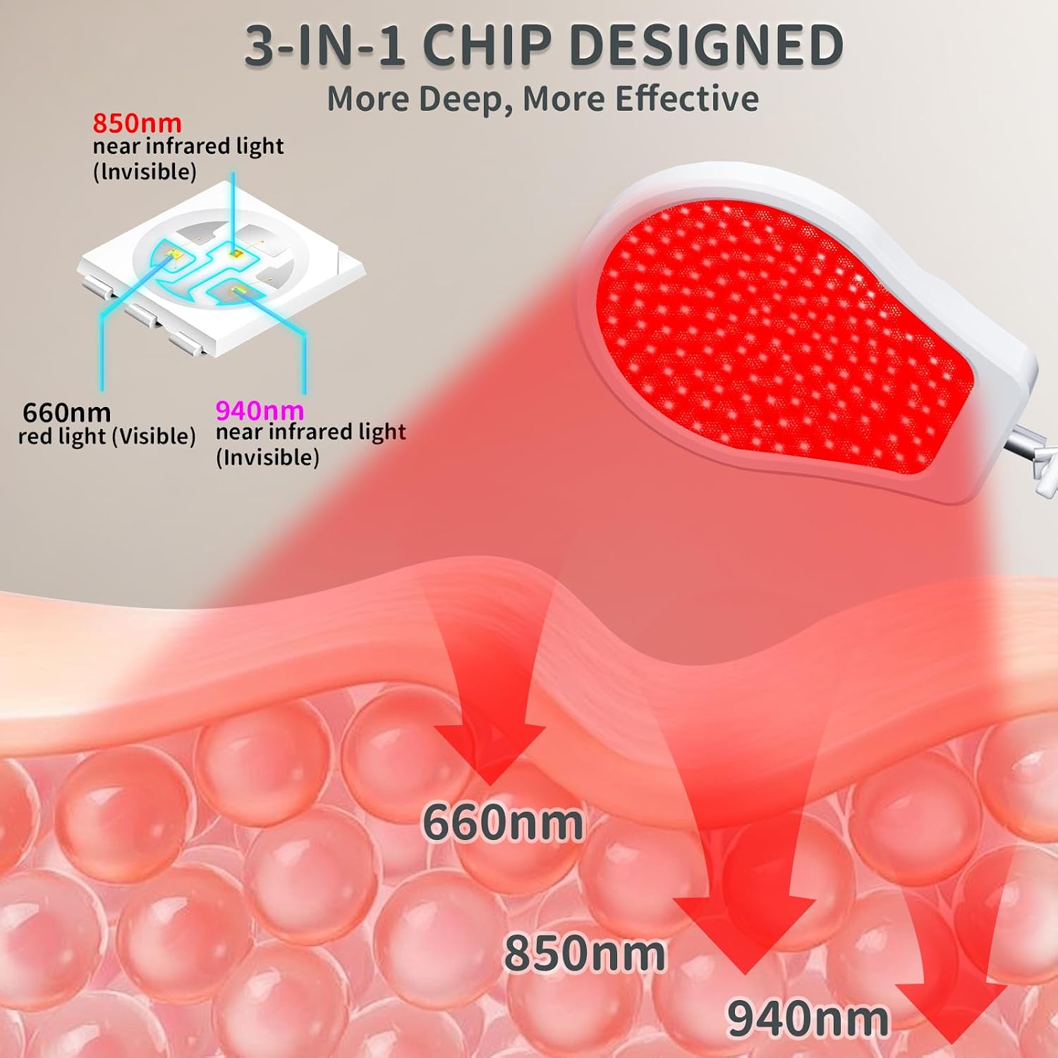 Thumbnail 1 de Devowellte LLD-FLOOR-BK-150LED-WHITE Red Light Lamp with Tripod, 150 LEDs