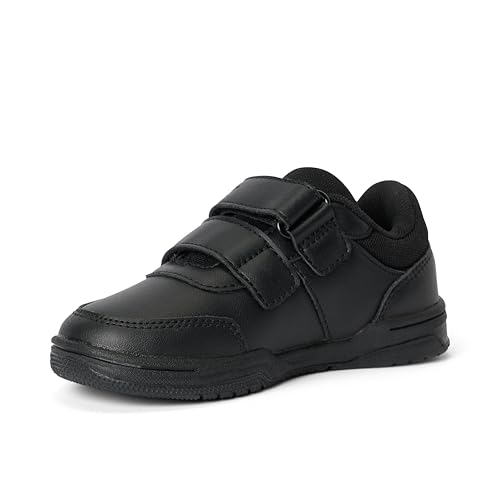 Detalle de Kickers Kids Unisex Mervan School Shoes, Easy Fasten Strap, Black, 12.5 UK