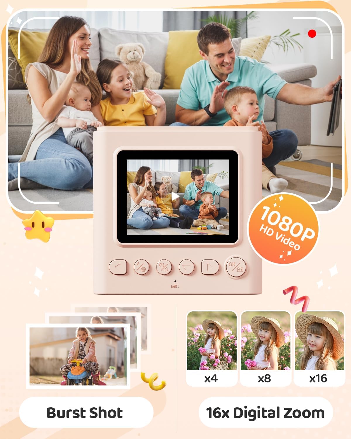 Thumbnail 3 de TIATUA Kinderkamera Sofortbildkamera – 2,4 Zoll, 32 GB Karte & Druckpapier inklusive