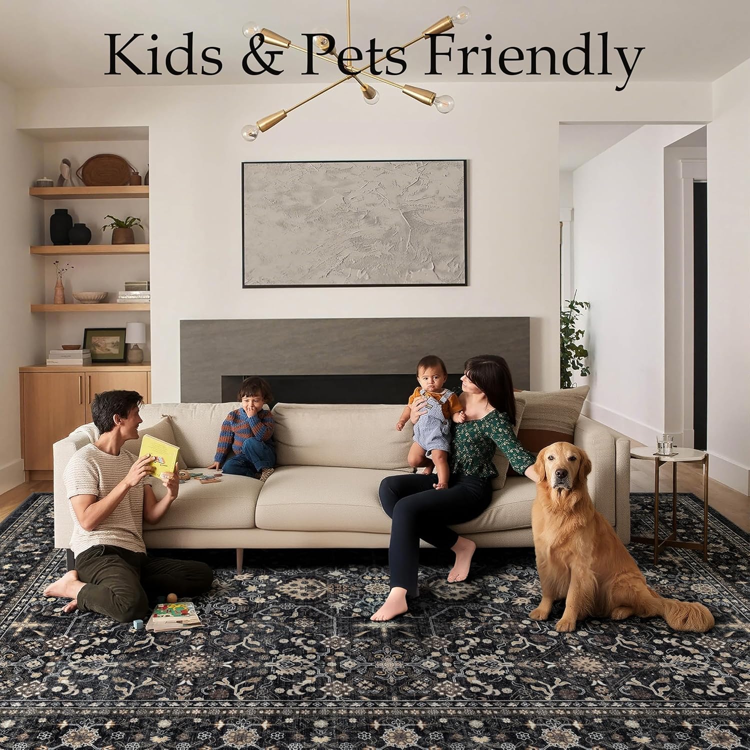 Thumbnail 1 de Ruaruarug Area Rug 8×10 Non-Slip, Machine Washable