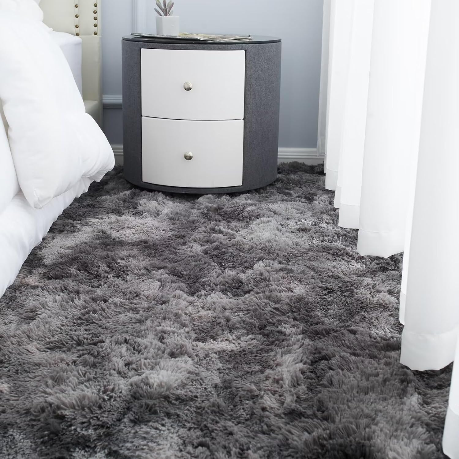 Thumbnail 7 de CHOSHOME Alfombra Motley Tie-Dye Gris Oscuro 200x290 cm
