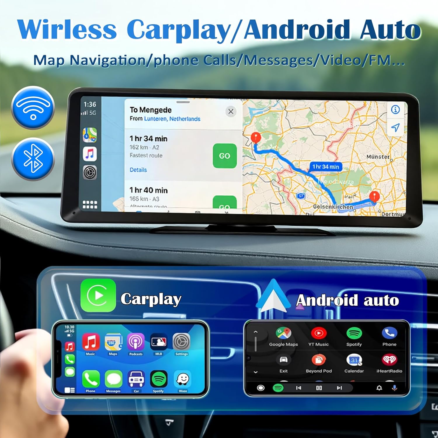 Thumbnail 1 de 8.1" HD Carplay Screen 2K Dash Cam