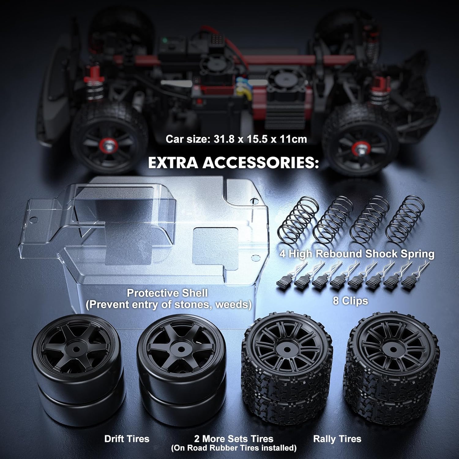 Thumbnail 5 de HYPER GO 14301 V3 1/14 RTR Brushless RC Drift Car 38 mph