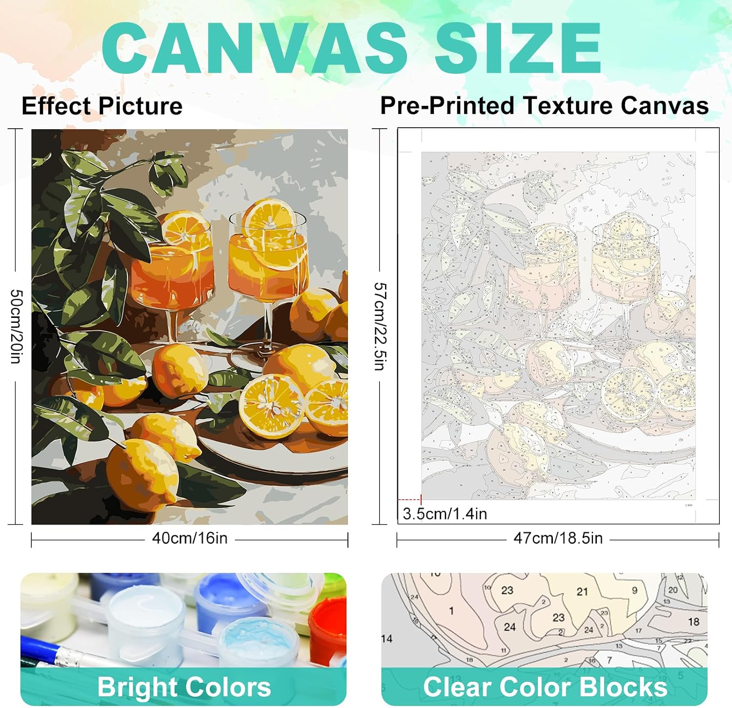 Detalle de GEEHEIY Paint by Numbers Kit, 16x20 Inch
