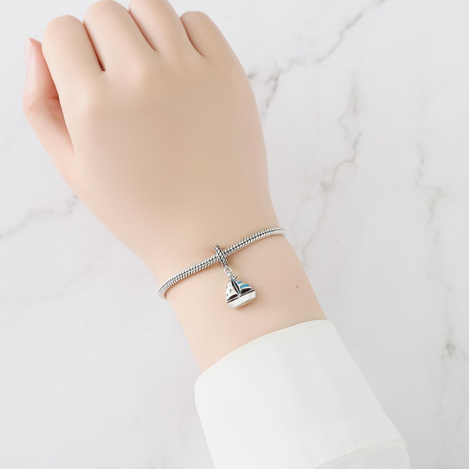 Detalle de PANPOKI Charms Anhänger aus 925er Sterlingsilber – Bead Charm für Damen, kompatibel mit europäischen Armbändern und Halsketten