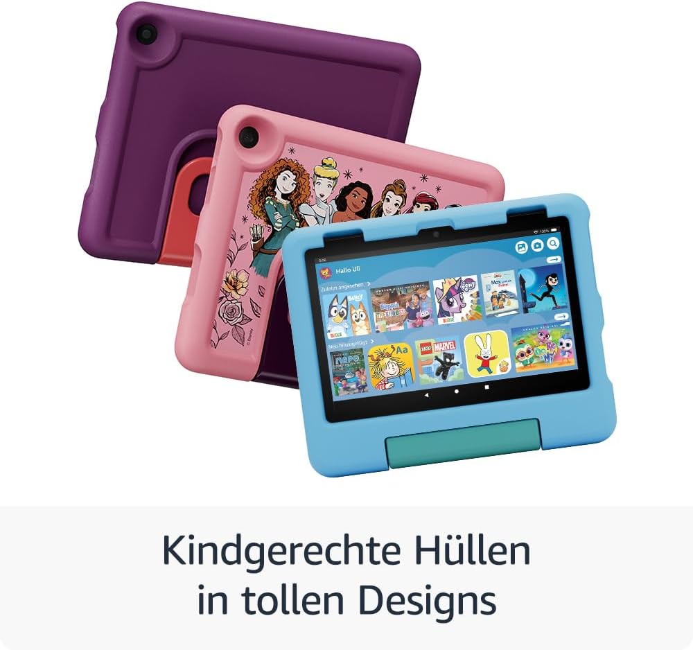 Detalle de Amazon Fire HD 8 Kids-Tablet (2024) für Kinder 3–7 Jahre – 32 GB, 3 GB RAM, werbefreie Inhalte, 13 Std. Akku