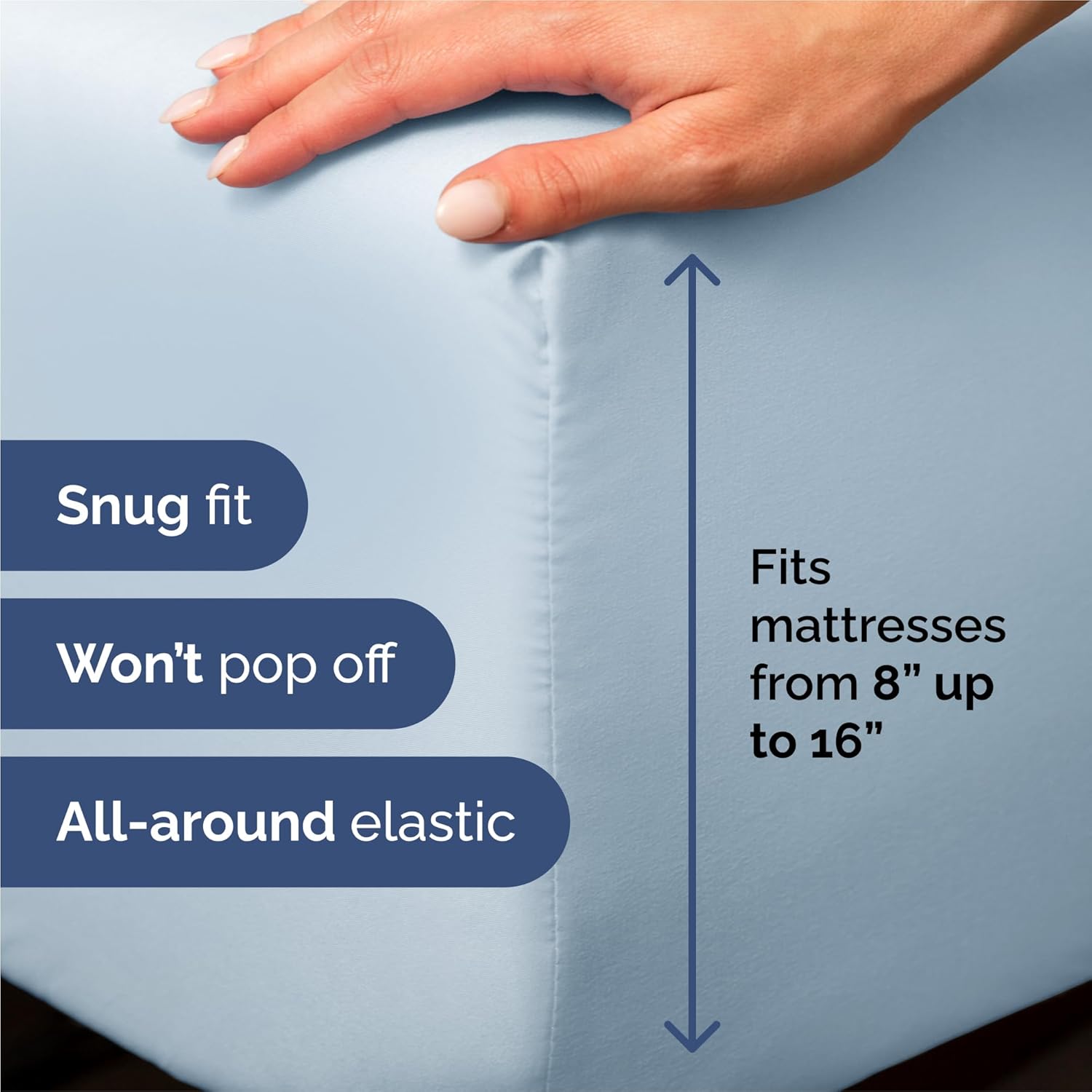 Thumbnail 2 de Split King 7 Piece Sheet Set - Comfy, Breathable & Cooling Sky Blue