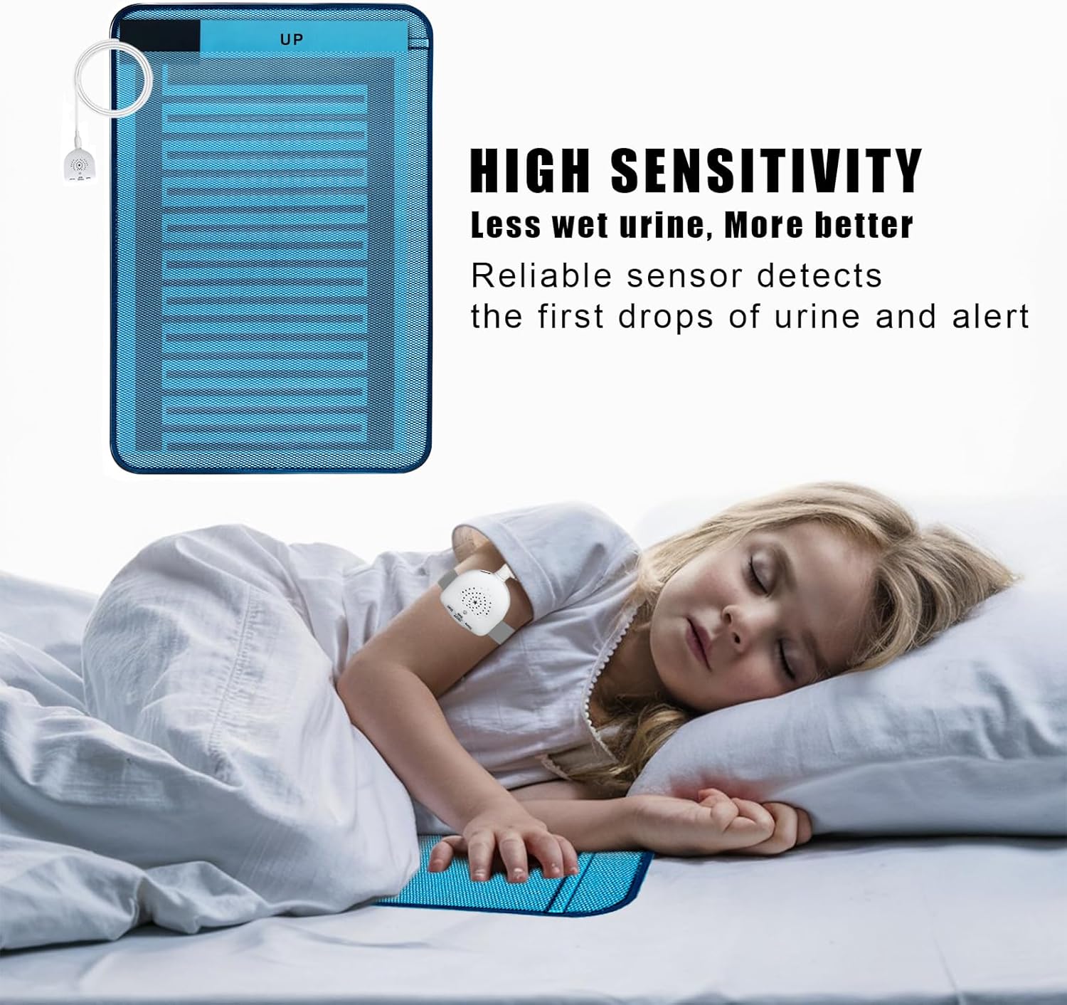 Thumbnail 1 de Bedwetting Alarm Pad for Boys and Girls – USB Rechargeable, Music Optional with Volume Control (Blue)