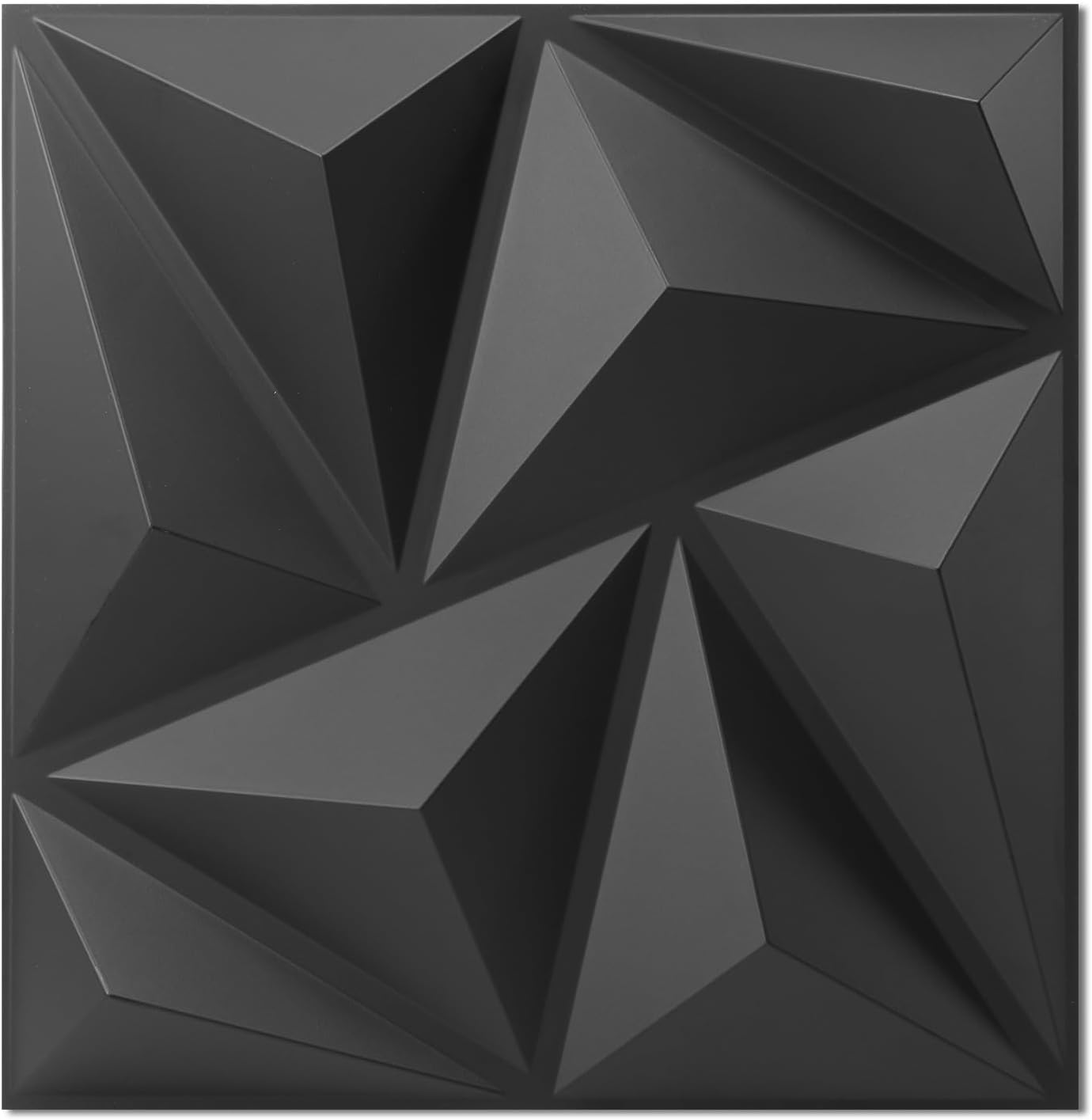Detalle de Art3d 3D-väggpaneler i matt svart PVC, 20-pack för 1,8 m²