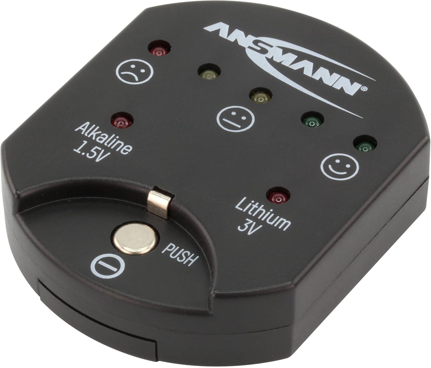 Detalle de ANSMANN Tester universale per pile rotonde e 9V: spia capacità residua (tester batterie)