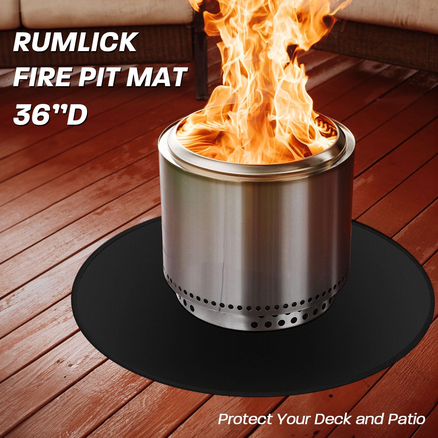 Detalle de rumlick HDC-715 36-Inch Round Fiberglass Fire Pit Mat