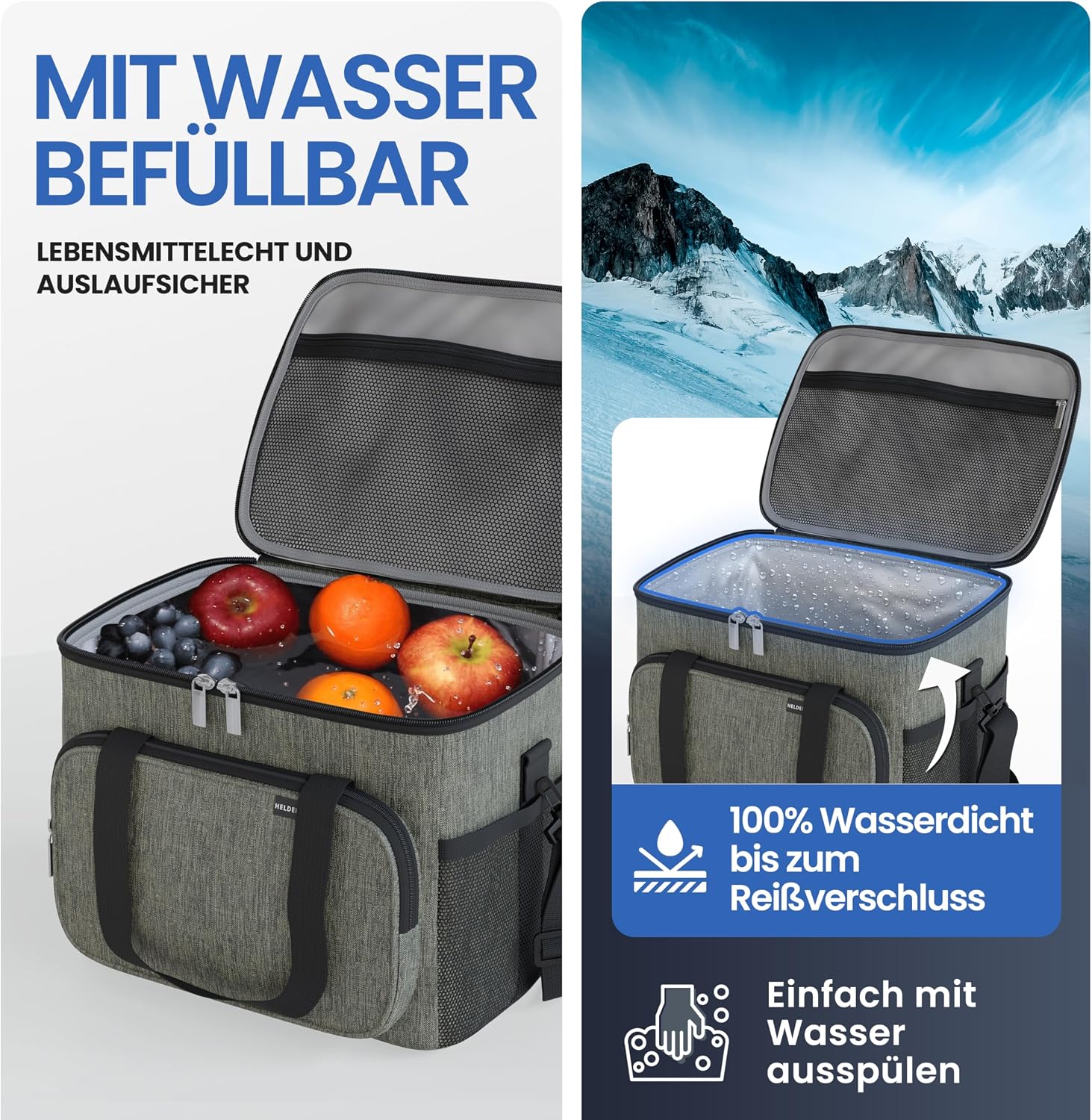 Thumbnail 2 de HELDENWERK® Kühltasche groß faltbar – 12h Kühlleistung, wasserdicht & auslaufsicher