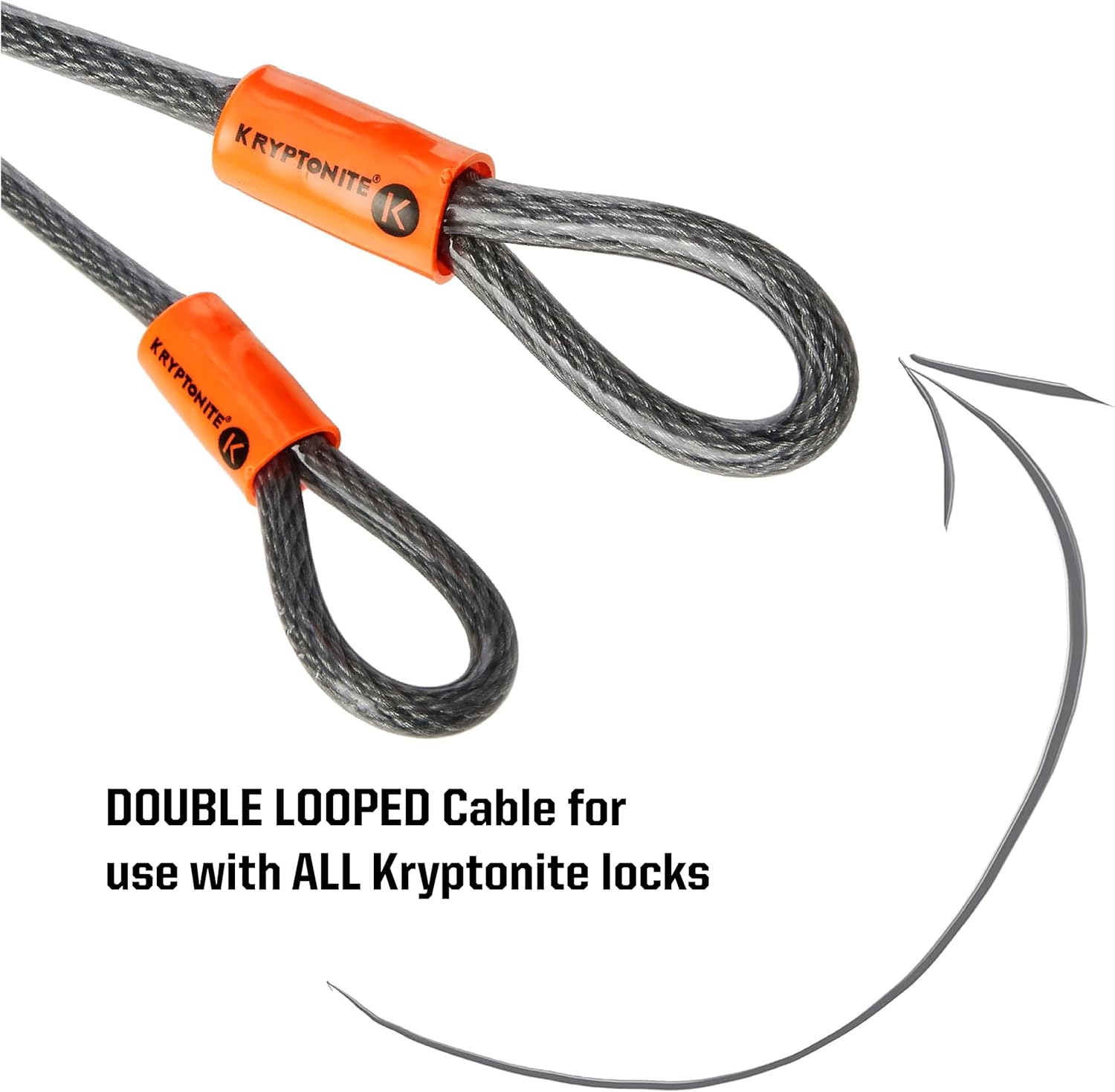 Detalle de Kryptonite KryptoFlex Security Cable braided steel bike lock cable with looped ends