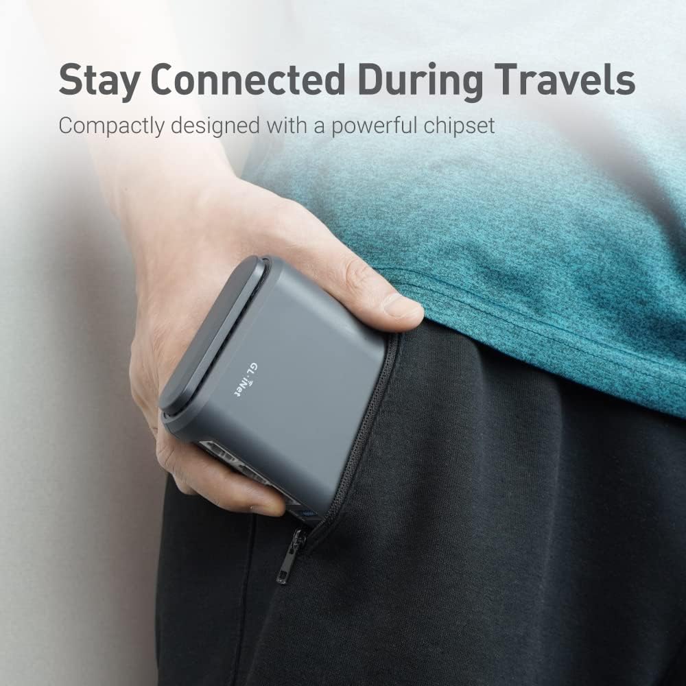 Detalle de GL.iNet GL-A1300 Slate Plus - Enrutador de Viaje VPN, Wi-Fi y NAS 🌐