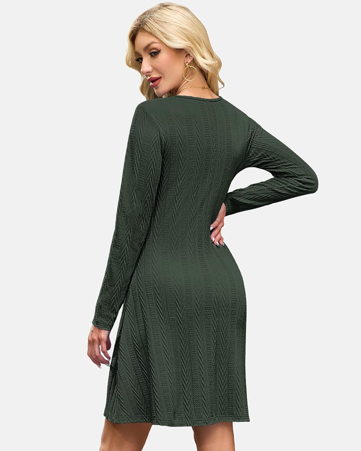 Thumbnail 3 de AUSELILY Herbst Strickkleid Damen