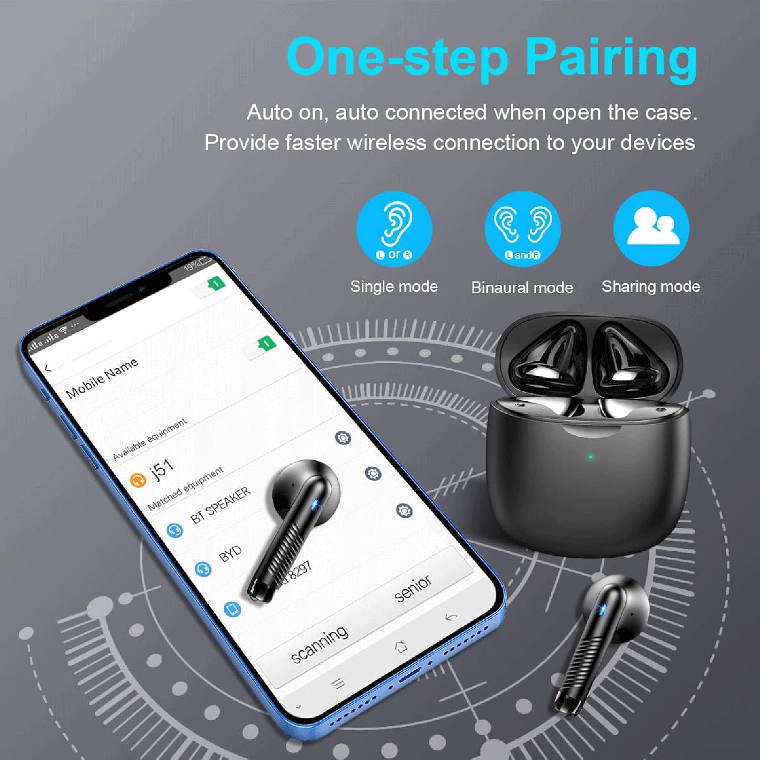 Detalle 2 de Wireless Earbuds with Bluetooth 5.4