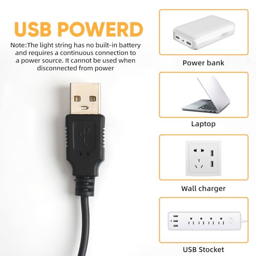 Thumbnail 5 de Hoteril Luci Albero di Natale, Luci da Esterno USB 12 m con Interruttore – LED 2700K