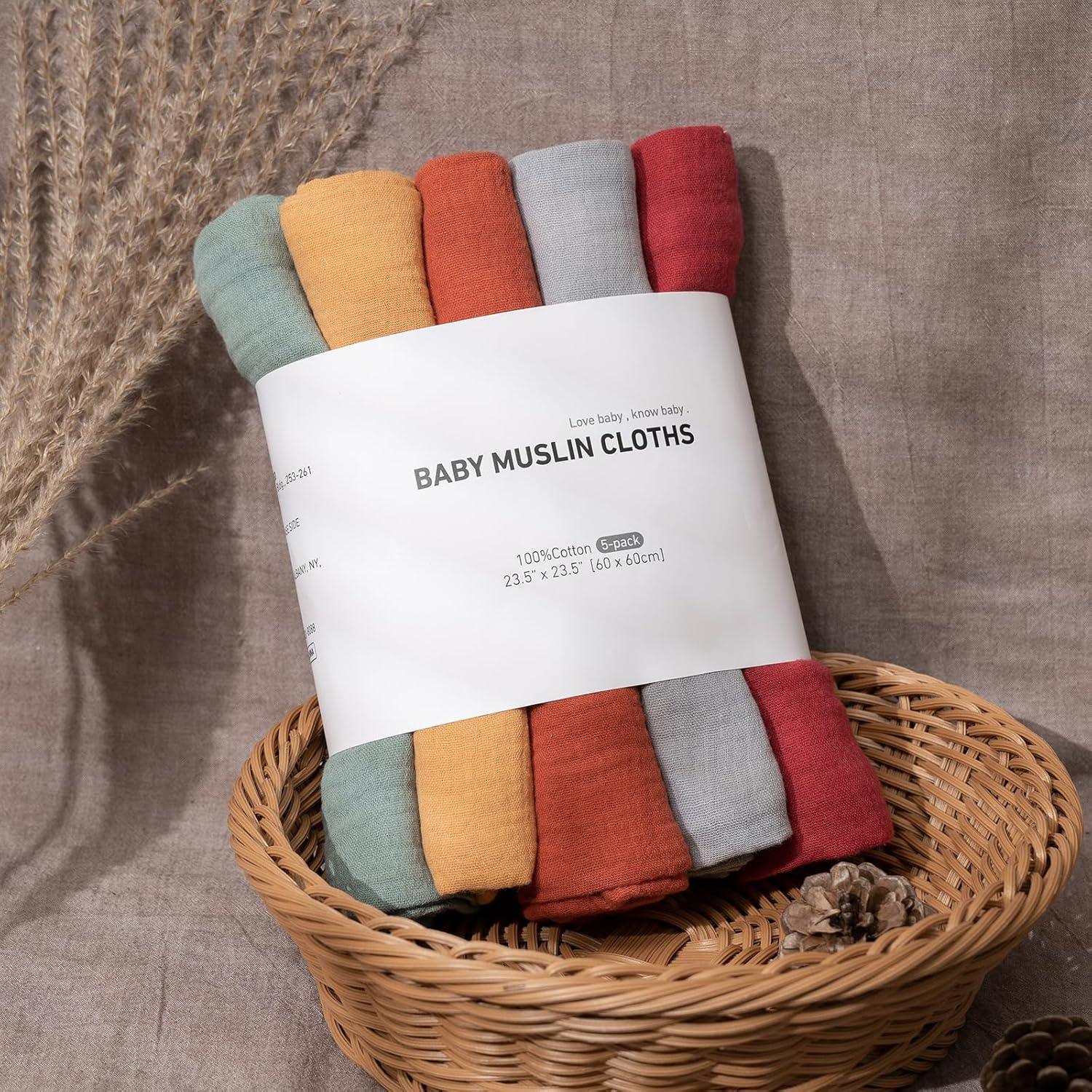 Thumbnail 3 de Soarwg Kids Musselintücher-Set für Baby-Musselinquadrate & Spucktücher (5er-Pack)