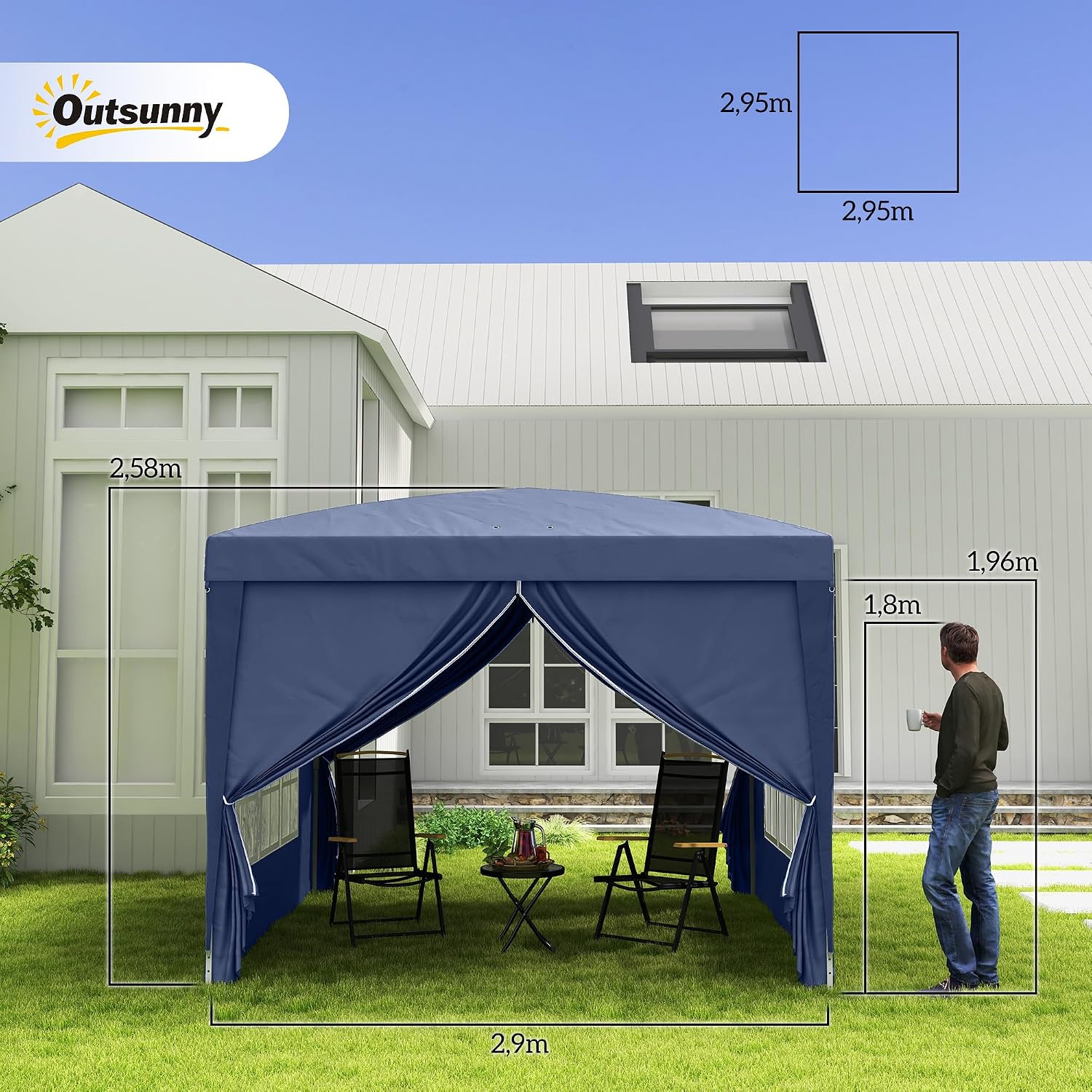 Thumbnail 6 de Outsunny Carpa Plegable 3x3m Gazebo