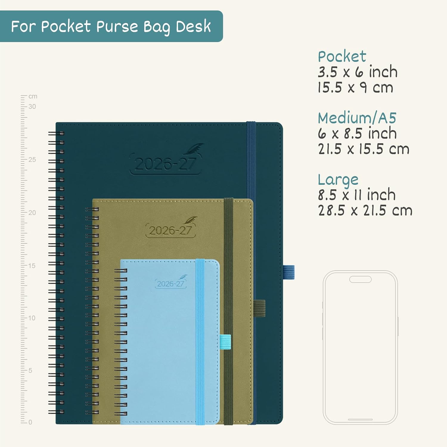 Thumbnail 5 de BEZEND BZ-AP280W01L-27-BK 2026–2027 Planner, 18-Month Weekly & Monthly