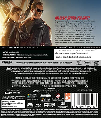 Detalle de Terminator Genesis Blu-ray 4K Ultra‑HD 🎥