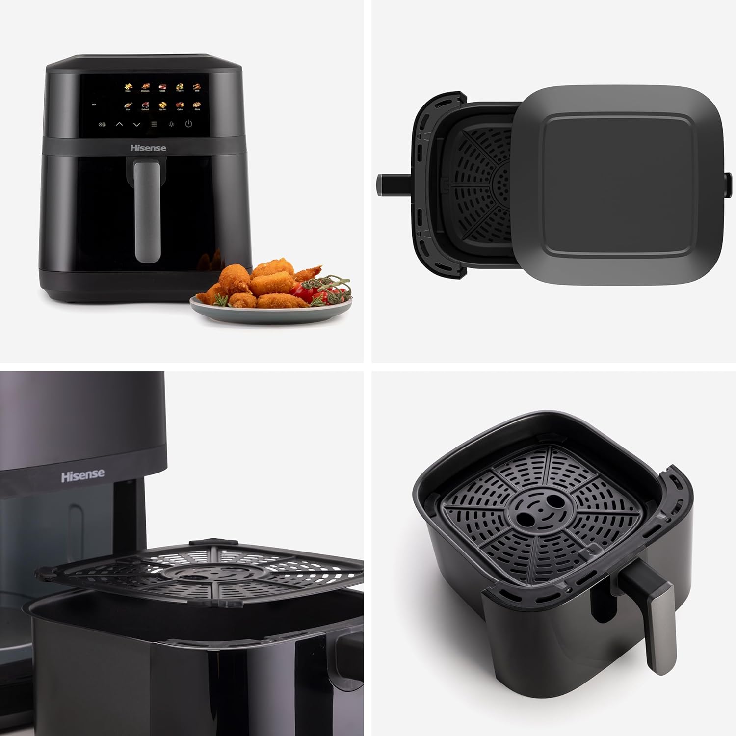 Thumbnail 1 de Hisense 6.3L Air Fryer (1800W) with Colour Touch Display and 10 Cooking Functions