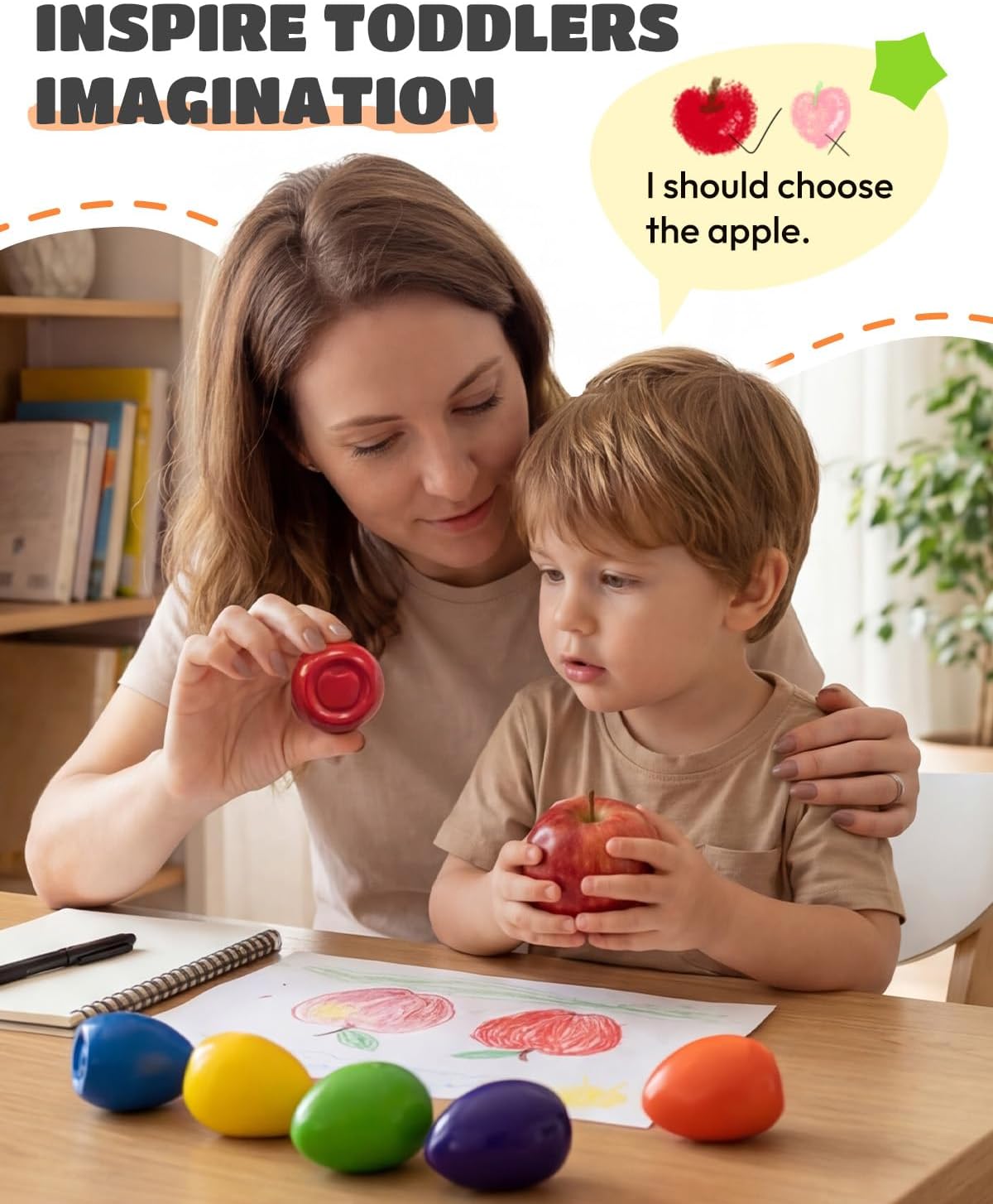 Detalle 2 de JUPITEARTH 6 Colors Egg Crayons