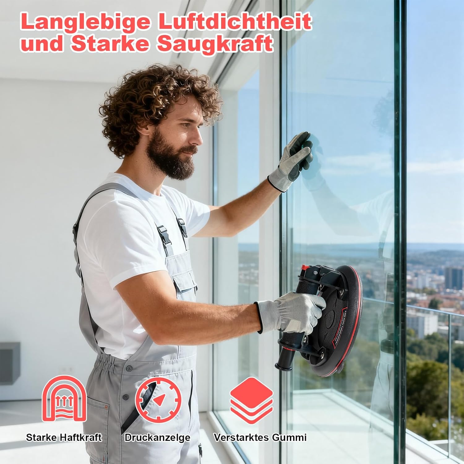 Thumbnail 6 de URLINE 2er-Set 8" Saugheber Glassauger – Tragkraft max. 200 kg, inkl. robuster Werkzeugkasten