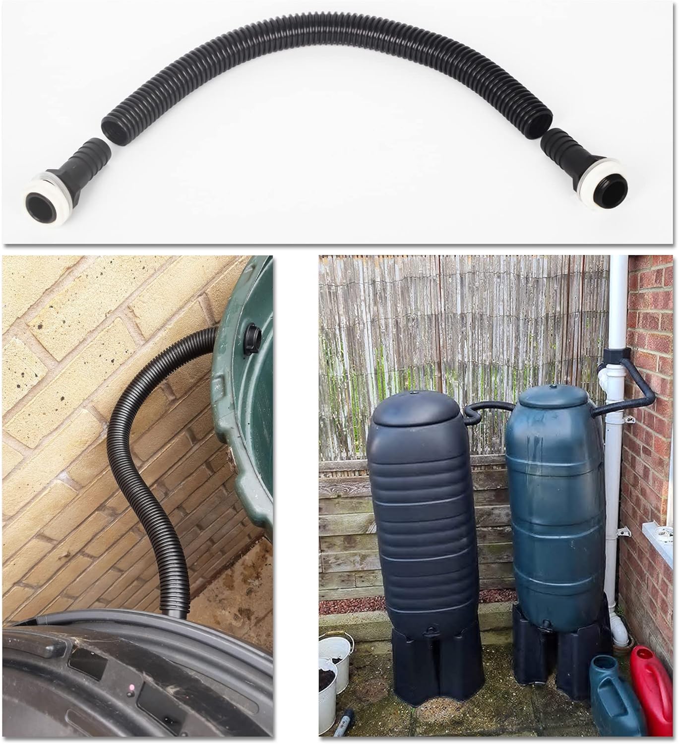 Thumbnail 3 de Water Butt Connector Kit – 25mm Downpipe Link for 2 Rain Barrels, 0.5m Hose