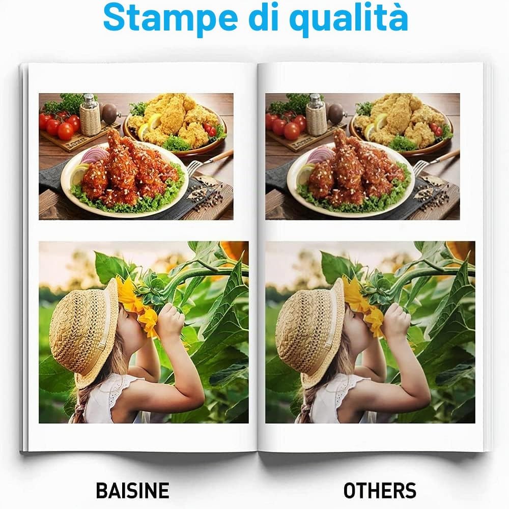 Detalle de BAISINE 104 Inchiostro Compatibile per Epson – Multipack 140 ml/70 ml per stampanti Ecotank ET-