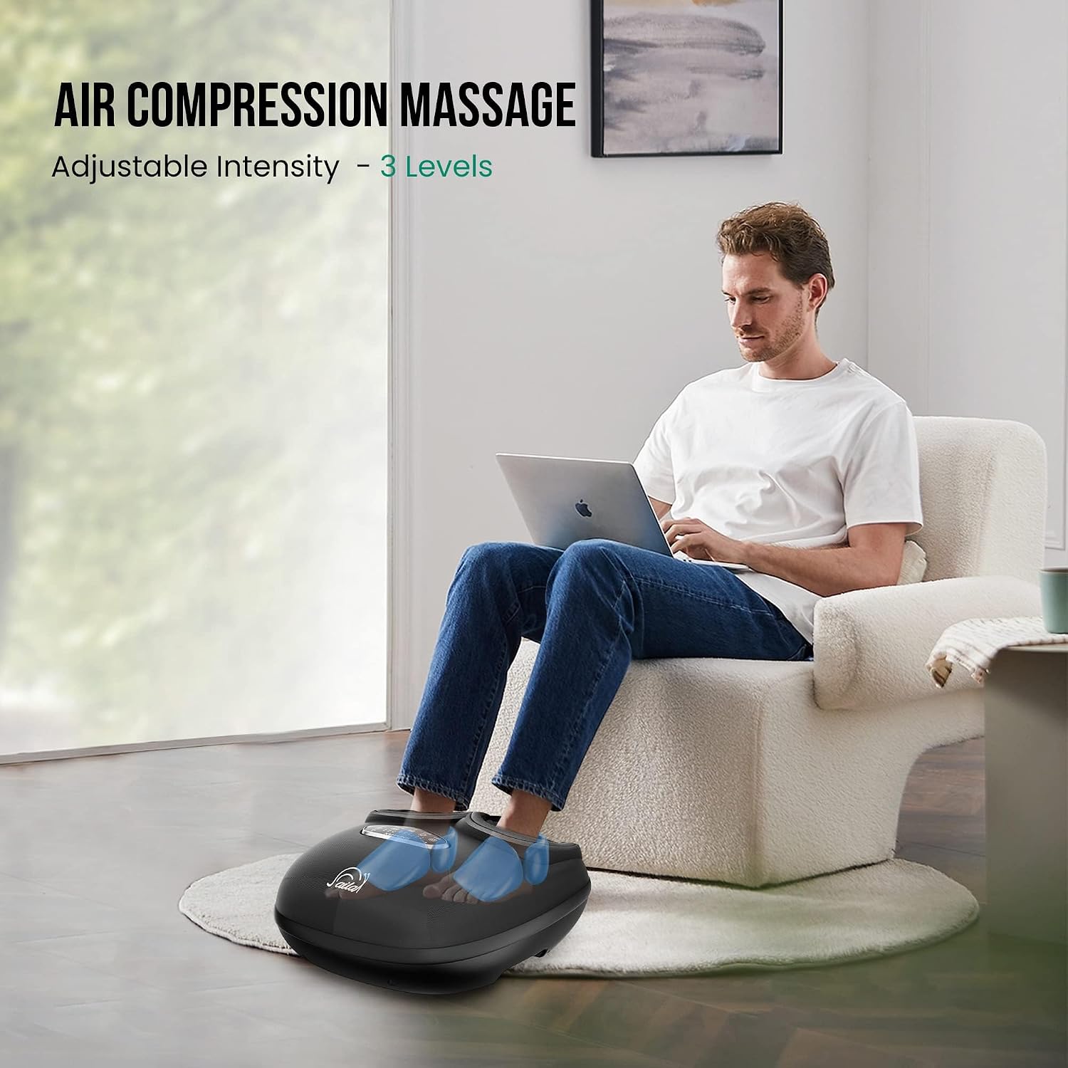 Detalle de Snailax Shiatsu Foot Massager with Heat: Deep Kneading, Compression & Vibration for Tired Feet