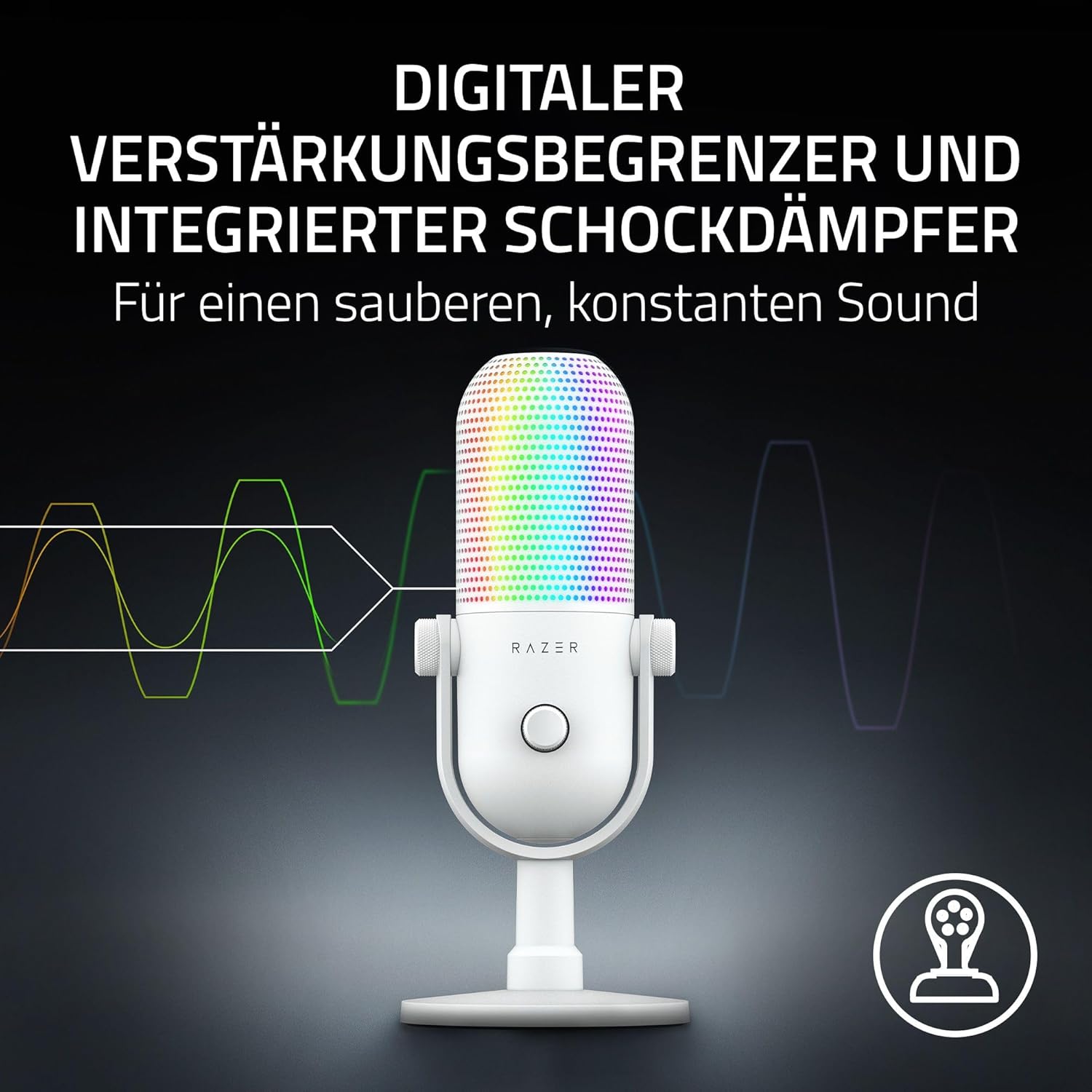 Thumbnail 4 de Razer Seiren V3 Chroma RGB USB-Mikrofon mit Tap-to-Mute (weiß)