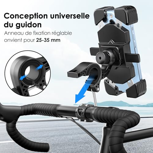 Thumbnail 5 de Support Téléphone Vélo et Moto Estralia – rotation 360° et guidon 25–35 mm, compatible 5,5" à 7,0