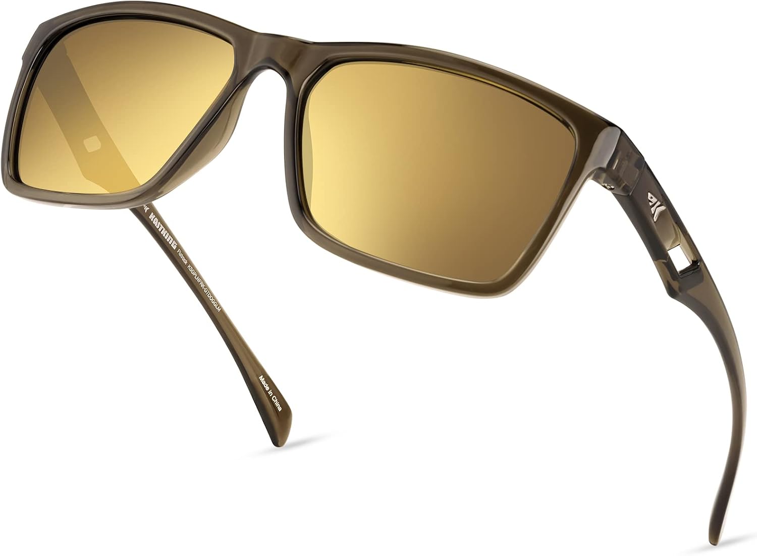 Detalle de KastKing FlatRock Polarized Sport Sunglasses, UV Protection, Green-Gold Mirror