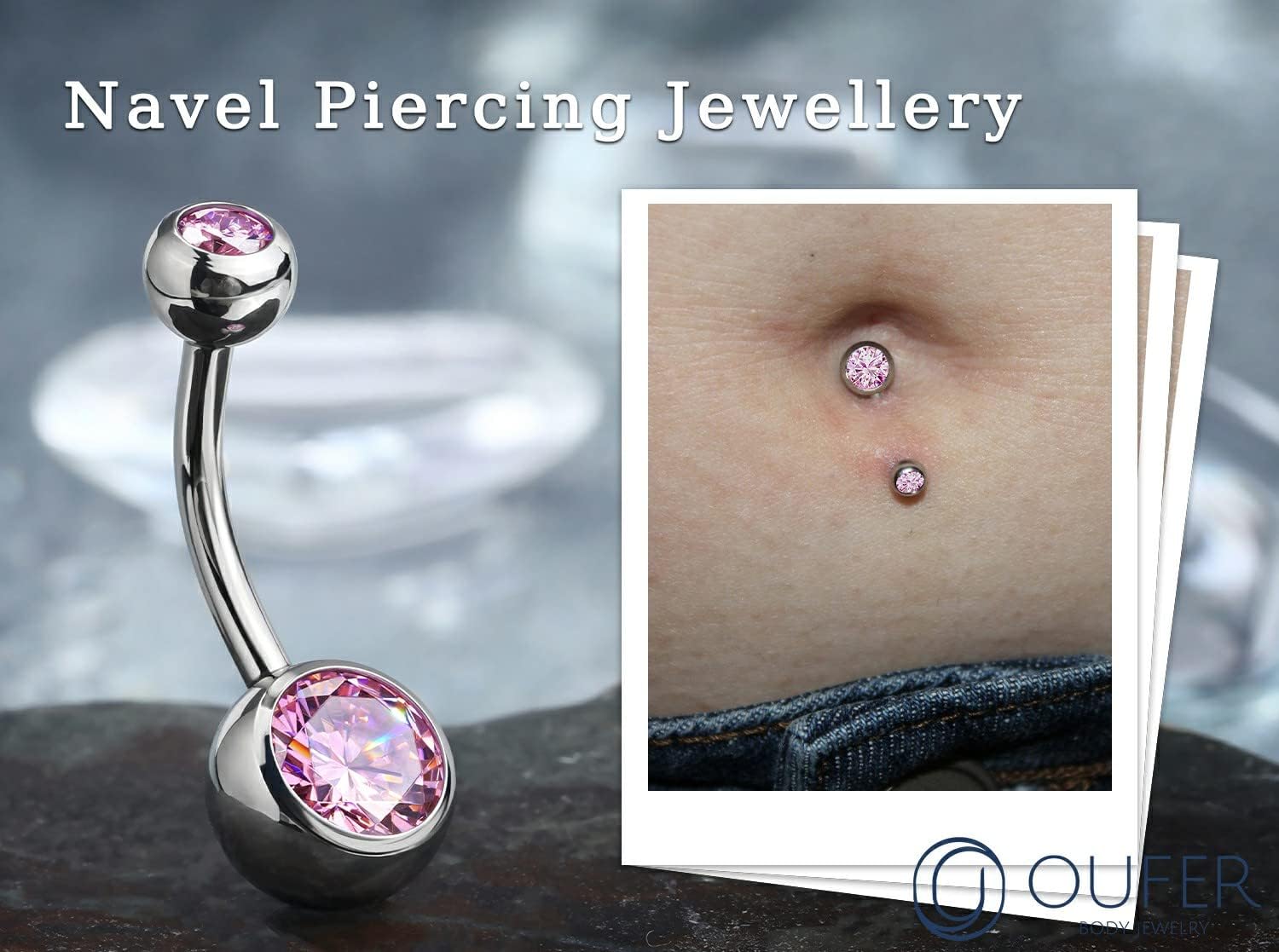 Thumbnail 2 de OUFER Belly Button Bar 10mm Titanium 14G