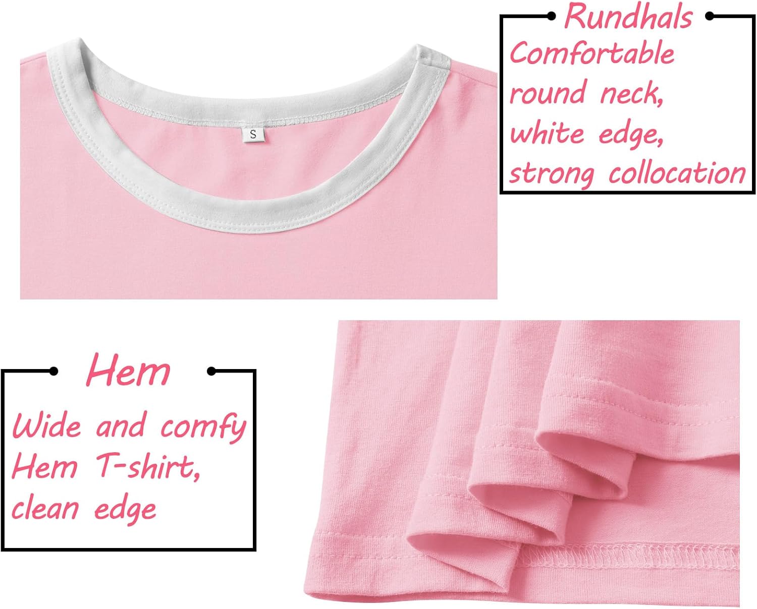 Detalle de WIEIYM Women Round Neck Short Sleeve T-Shirt – Smile Graphic Print Casual Tee