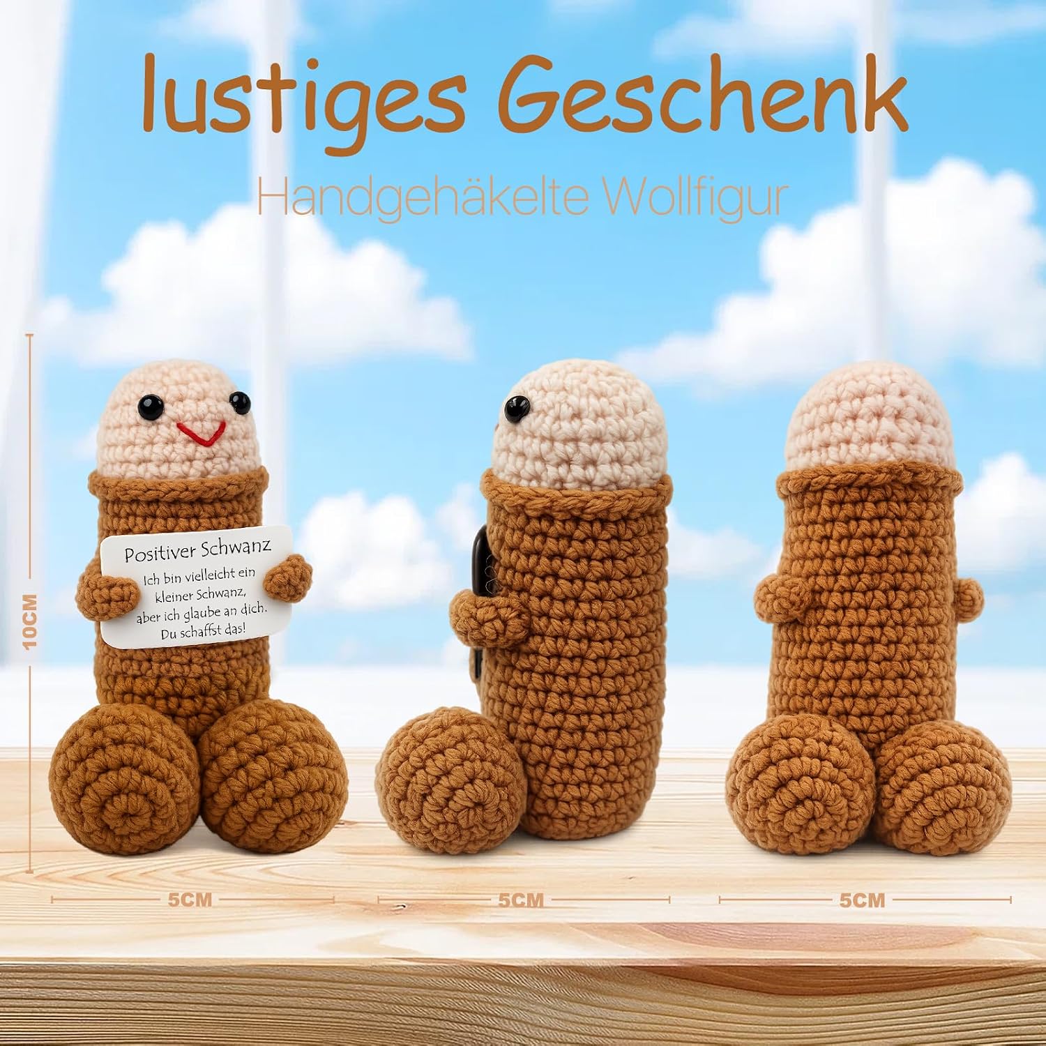 Detalle de Farbeele Positive Eule & Glücksbringer-Schlüsselanhänger – Handgefertigtes Mutmacherset