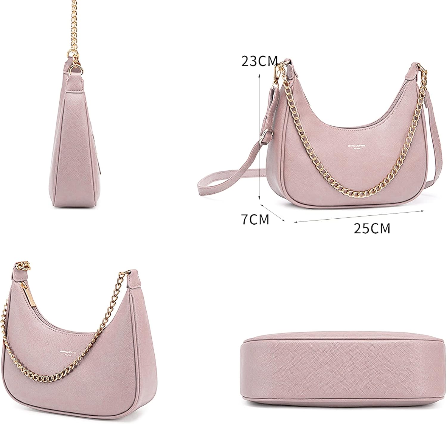 Thumbnail 5 de David Jones petit sac porté épaule forme banane rose en PU rigide