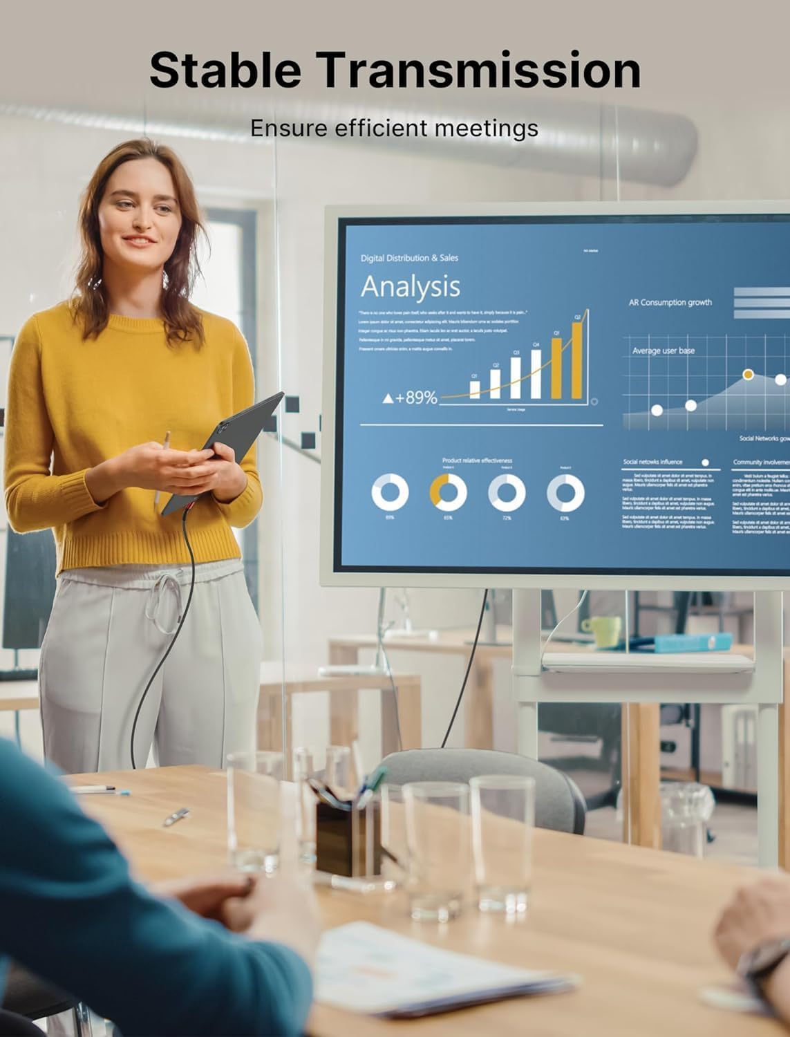 Thumbnail 3 de JSAUX USB-C auf HDMI Kabel 3 m (4K@60 Hz) – rot, Plug & Play für MacBook, iPad Pro, Galaxy & mehr