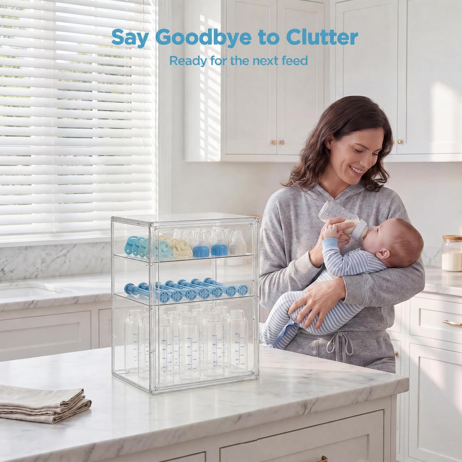 Thumbnail 4 de HBlife SG-LK9001-TP Baby Bottle Organizer, 3-Tier Clear PET Storage