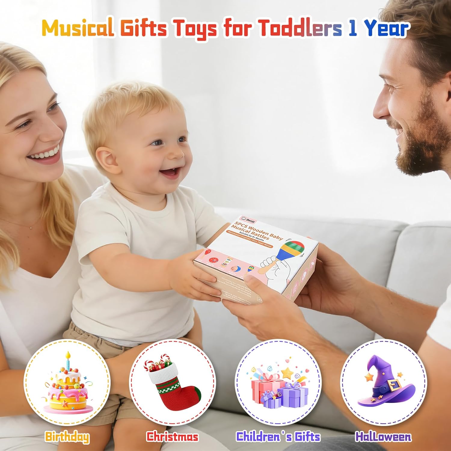Thumbnail 1 de Baby wooden musical toys set of 5