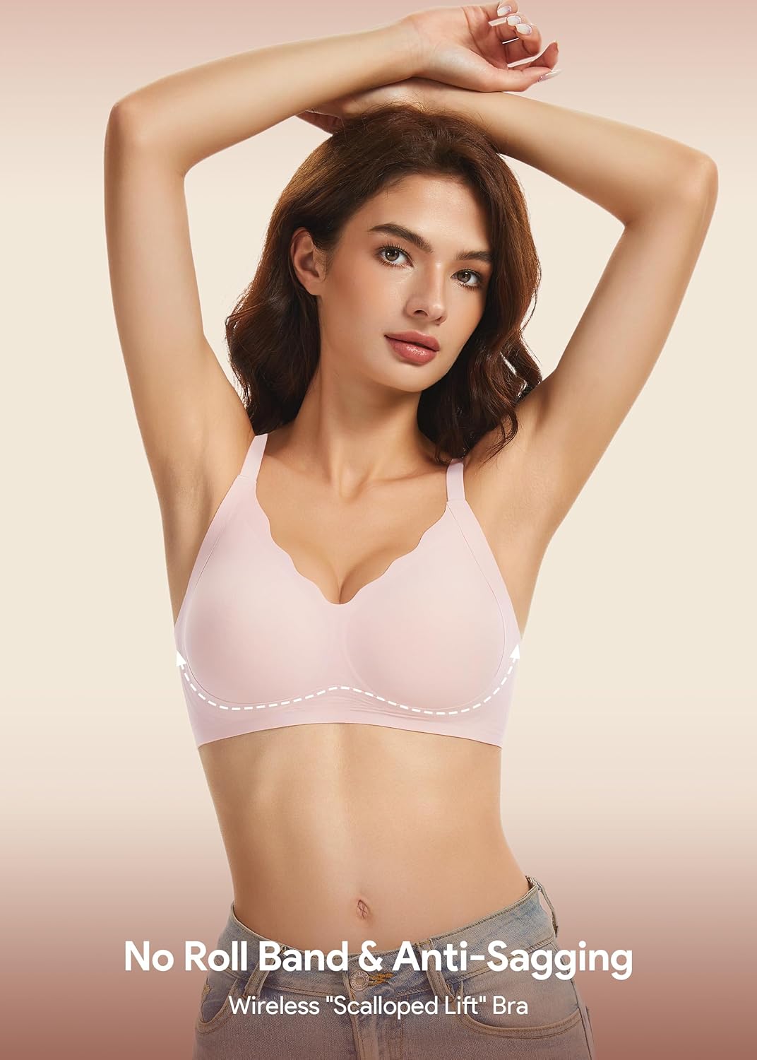 Thumbnail 4 de HBselect Jelly Bras for Women No Underwire 3PCS Comfort Wireless Push Up Bras